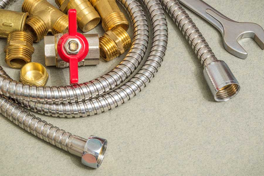 Plumbing components used for shower valve replacement