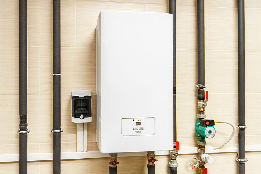 High-efficiency tankless water heater installed in a Lake Oswego home