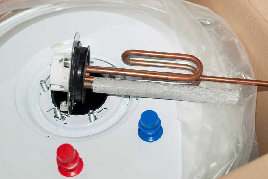 Heating element removed for water heater repair in Lake Oswego OR