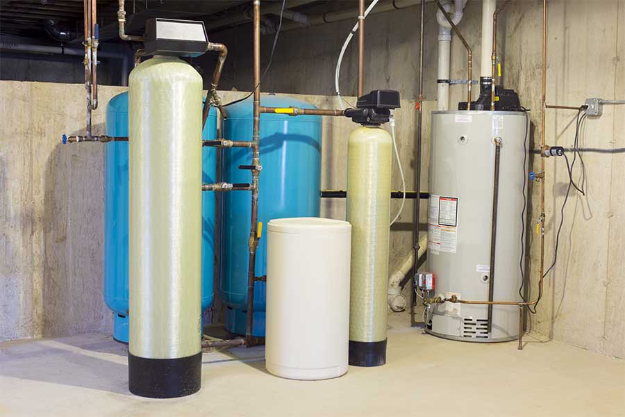 Water softener installation in Lake Oswego utility room